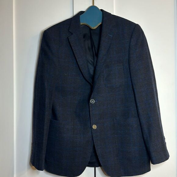 Avvenente Wool Blue/Black Blazer - 40R - Picture 1 of 5